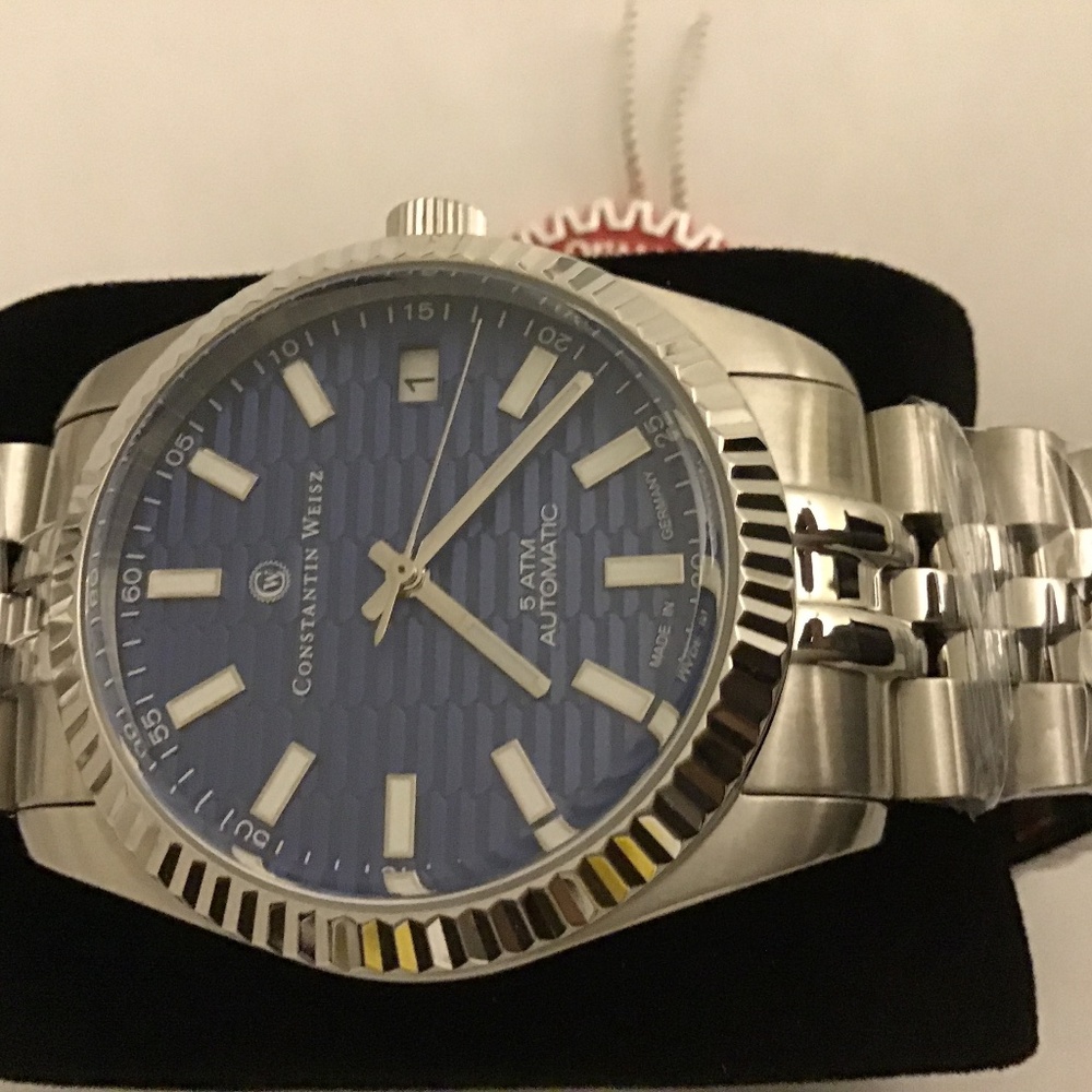 Watch - Automatic *80hrs power reserve. Constantin Weisz Blue Motif Fluted Dial